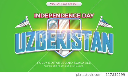 Editable text effects with the theme of independence day of world countries 117839299