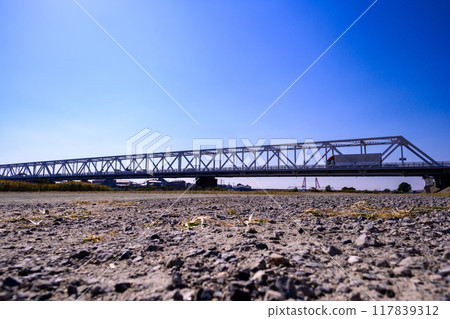 Scenery around the lift bridge: Chikugo River Lift Bridge, Morotomi, Saga City "The border between Saga and Fukuoka prefectures" Scenery around the lift bridge: Chikugo River Lift Bridge, Morotomi, Saga City "The border between Saga and Fukuoka prefectures" 117839312