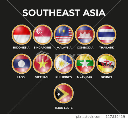flags of world countries in a 3D circular frame flags of world countries in a 3D circular frame 117839419