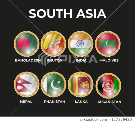 flags of world countries in a 3D circular frame flags of world countries in a 3D circular frame 117839420