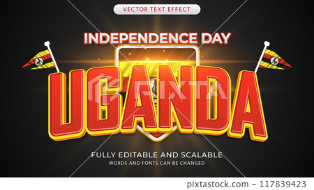 Editable text effects with the theme of independence day of world countries 117839423