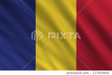 a backdrop of wavy flags from around the world 117839492
