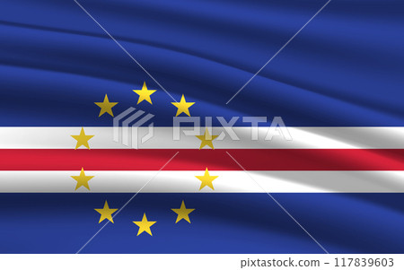 a backdrop of wavy flags from around the world 117839603
