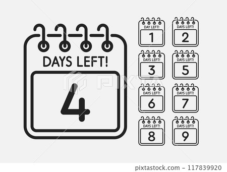 Countdown daily page calendar icon - 4 day left 117839920
