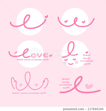Vector international breast cancer awareness month badges set Vector international breast cancer awareness month badges set 117840184