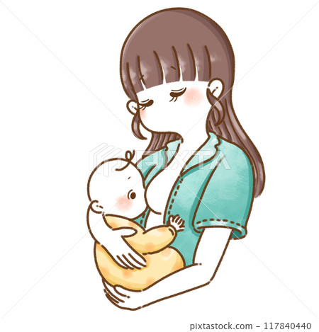 Mom/mother breastfeeding her baby Mom/mother breastfeeding her baby 117840440