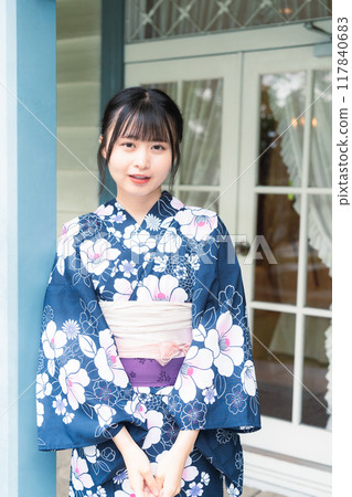 倉敷常春藤浴衣的美麗女孩 倉敷常春藤浴衣的美麗女孩 117840683