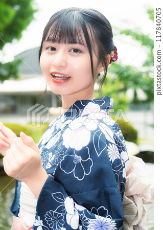 倉敷常春藤浴衣的美麗女孩 倉敷常春藤浴衣的美麗女孩 117840705