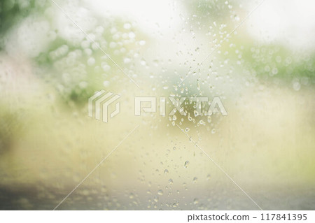 Scenery seen from a window on a rainy day 117841395