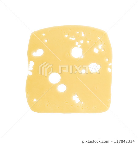 cheese cut into pieces isolated on white background cheese cut into pieces isolated on white background 117842334
