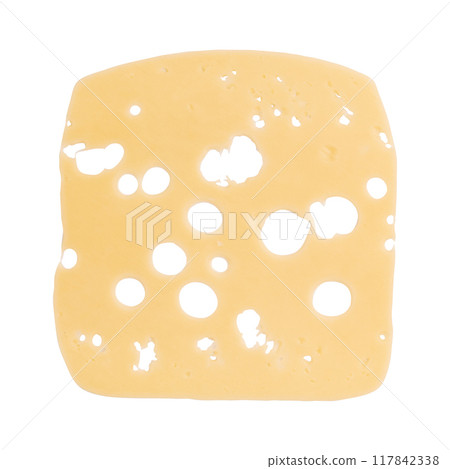 cheese cut into pieces isolated on white background cheese cut into pieces isolated on white background 117842338
