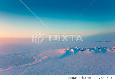 Winter landscape from Sotkamo, Finland. 117842503