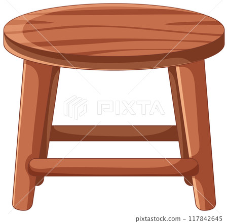 Wooden Stool Illustration Wooden Stool Illustration 117842645