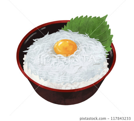 Whitebait rice bowl Seafood rice bowl 117843233