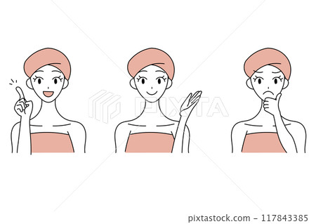 提出皮膚護理建議的女性插圖集 提出皮膚護理建議的女性插圖集 117843385