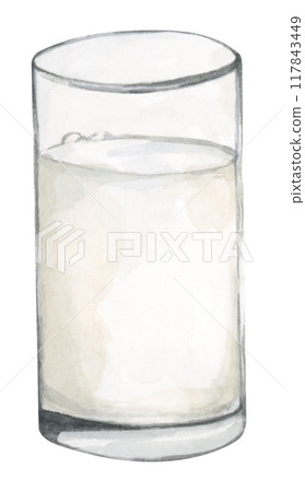 Watercolor painting of Milk. 117843449