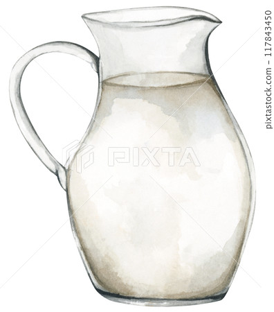 Watercolor painting of Milk. 117843450