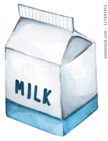 Watercolor painting of Milk. 117843451
