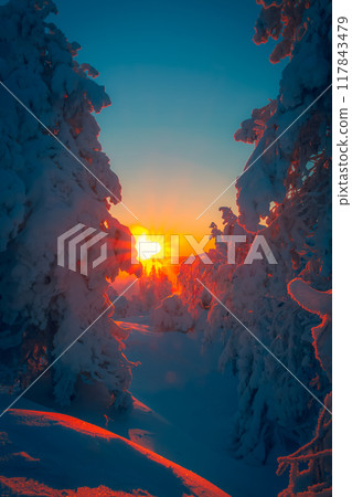 Winter landscape from Sotkamo, Finland. Winter landscape from Sotkamo, Finland. 117843479