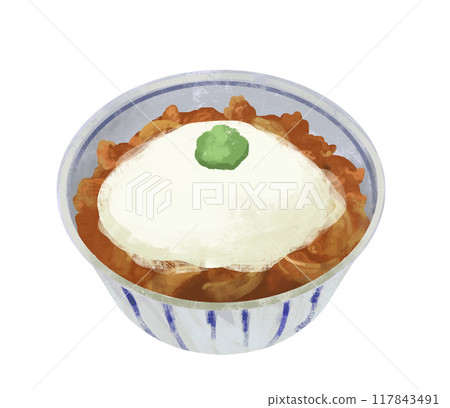 Wasabi beef bowl illustration 117843491