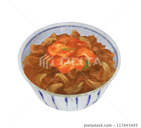 泡菜牛肉碗插畫 泡菜牛肉碗插畫 117843493