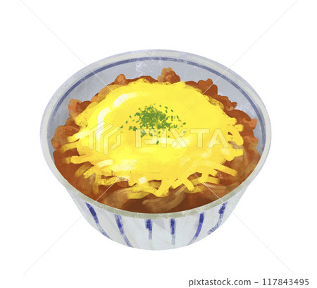 起司牛肉碗 牛肉碗插畫 起司牛肉碗 牛肉碗插畫 117843495