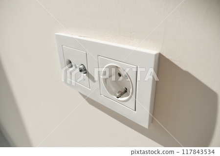 This is a Modern Wall Power Outlet that includes a USB Charging Port for your convenience This is a Modern Wall Power Outlet that includes a USB Charging Port for your convenience 117843534