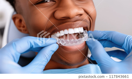 Embracing the process of aligning for a perfect smile. 117843661