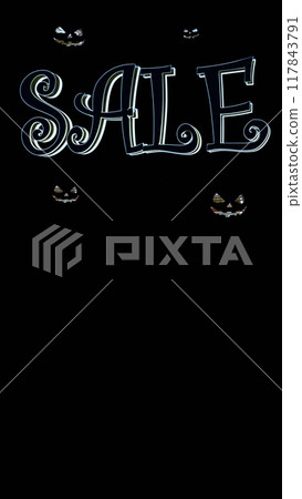 Halloween Sale Vertical 3d. Place For Text Halloween Sale Vertical 3d. Place For Text 117843791