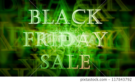 Black Friday Sale, Black Background, 3d Illustration 117843792