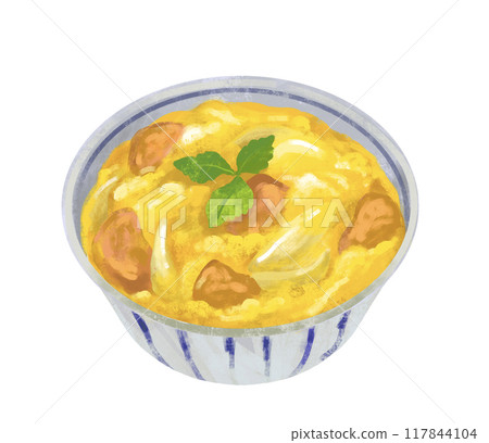 親子丼插圖，一碗飯碗，一碗飯碗 117844104