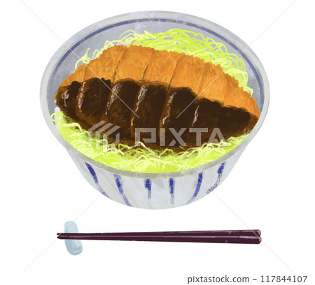 味噌炸豬排碗 飯碗 飯碗的插圖 味噌炸豬排碗 飯碗 飯碗的插圖 117844107