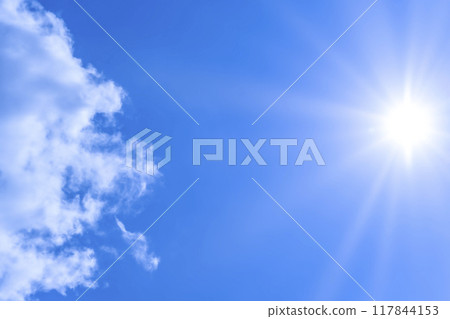 Summer sky, sun and clouds Yokohama 117844153