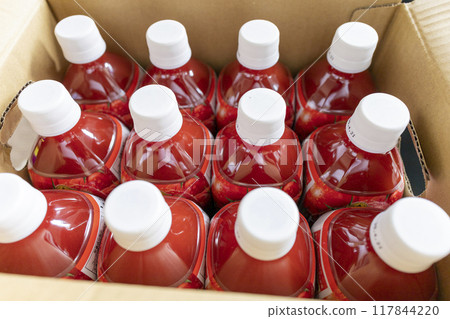 Plastic bottles in a box 117844220