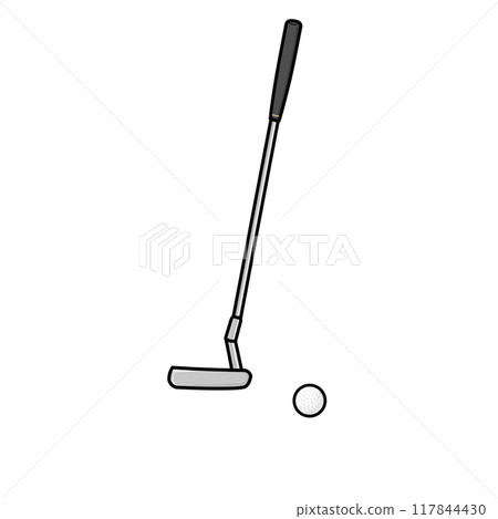 高爾夫球桿、高爾夫球和推桿 117844430