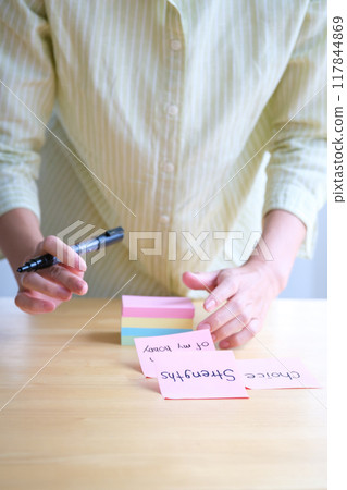 一位年輕女性想像辦公室的問題 117844869