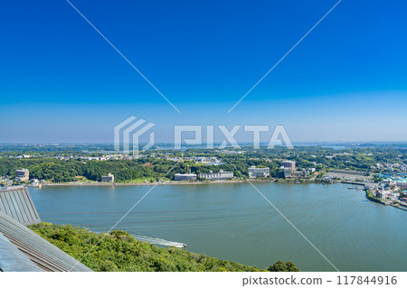 The view from the Okusayama Observatory in Kanzanji Temple (Shizuoka Prefecture) 117844916