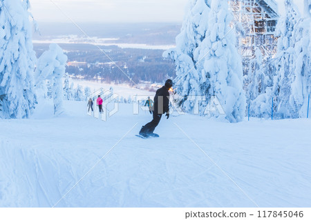 Winter landscape from Sotkamo, Finland. 117845046