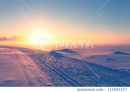 Winter landscape from Sotkamo, Finland. Winter landscape from Sotkamo, Finland. 117845337