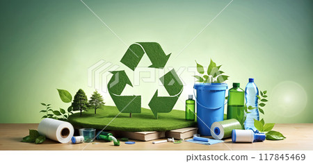 Presentation of ecologically and environmentally compatible products that can be recycled, reused and reprocessed in a circular economy to conserve resources, in the interests of environmental 117845469