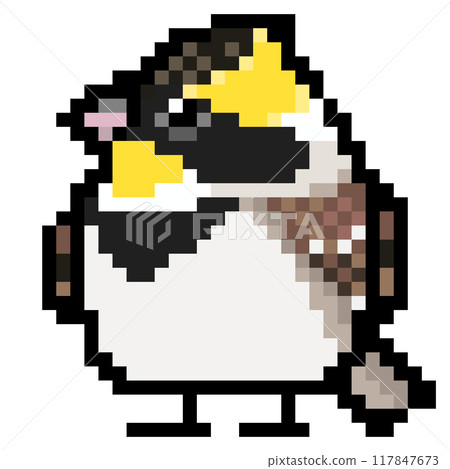 Pixel art Animal illustration Male mountain bunting 117847673