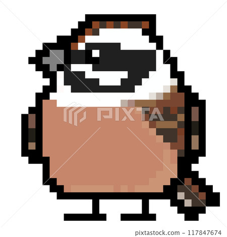 Pixel art Animal illustration Male white-throated sparrow 117847674