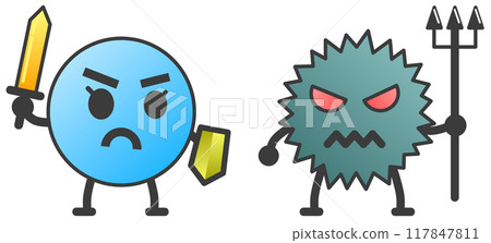 好細菌與壞菌對抗的圖示 117847811