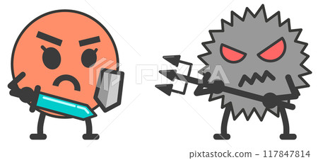 好細菌與壞菌對抗的圖示 117847814