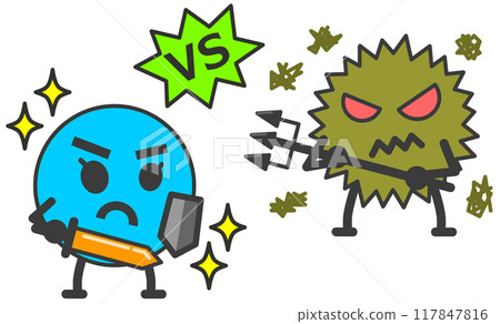 好細菌與壞菌對抗的圖示 好細菌與壞菌對抗的圖示 117847816
