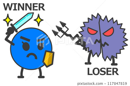 好細菌與壞菌對抗的圖示 好細菌與壞菌對抗的圖示 117847819