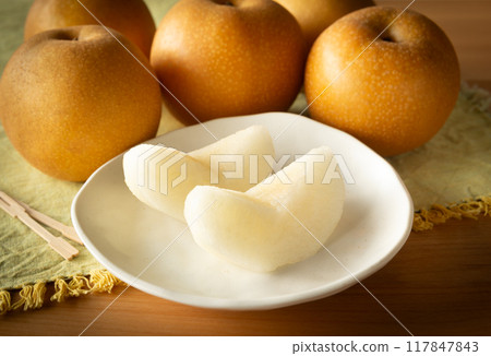 Cut pear Hosui pear Fruit Fruit Hosui Japanese pear Cut pear Hosui pear Fruit Fruit Hosui Japanese pear 117847843