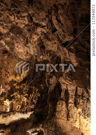 Cave interior. Natural vertical photo taken inside of Damlatas Cave Cave interior. Natural vertical photo taken inside of Damlatas Cave 117849072