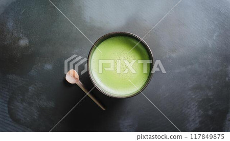 從上面看到的抹茶 117849875