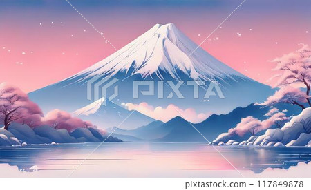 Mount Fuji in winter, Japan tourism Mount Fuji in winter, Japan tourism 117849878